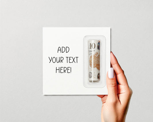 Personalised Money Card Cash Gift Holder • Custom Birthday Gift • Create Your Own Text