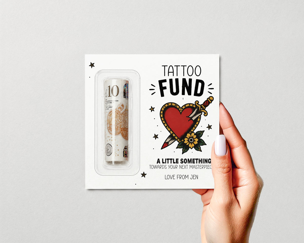 Personalised Tattoo Money Card – Custom Gift for Tattoo Lovers – Premium Cash Card for Tattoo Fund