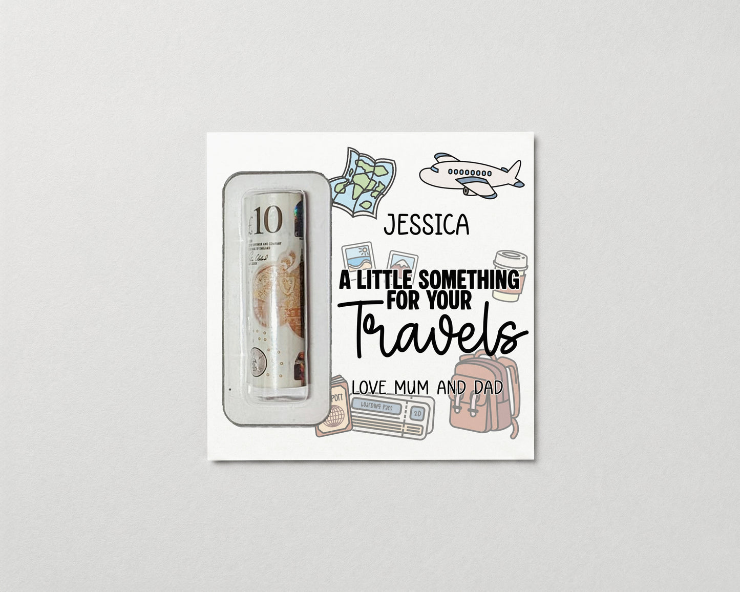 Personalised Travel Money Wallet • Birthday Card IOU • Holiday Gift Voucher