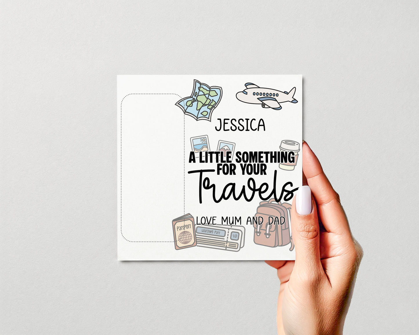 Personalised Travel Money Gift Card• Birthday Card IOU • Holiday Gift Voucher
