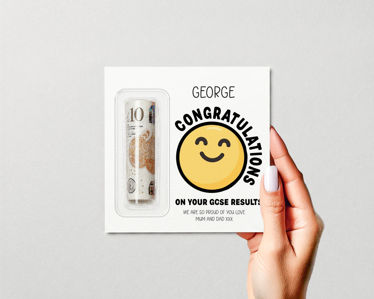 Personalised GCSE Results Money Gift Card • Exam Congratulations Gift Wallet