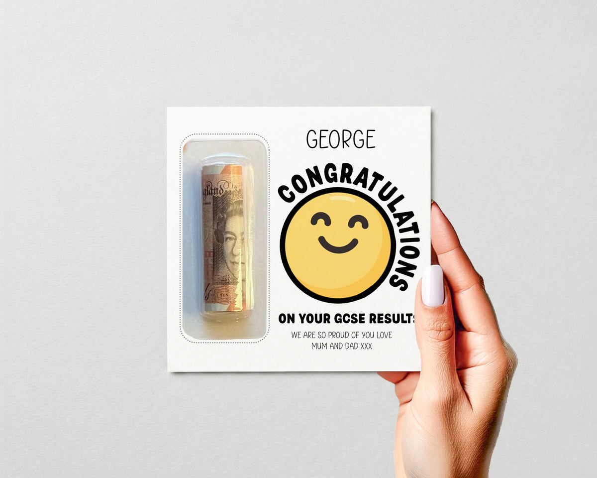 Personalised GCSE Results Money Gift Card • Exam Congratulations Gift Wallet