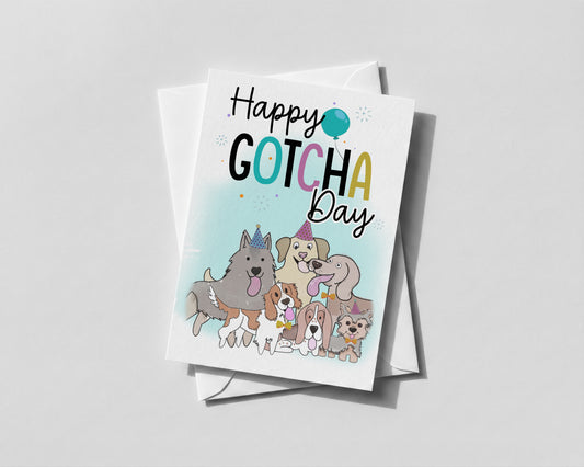 Dog Adoption Card – Rescue Puppy Gotcha Day Card – New Dog Announcement Gift