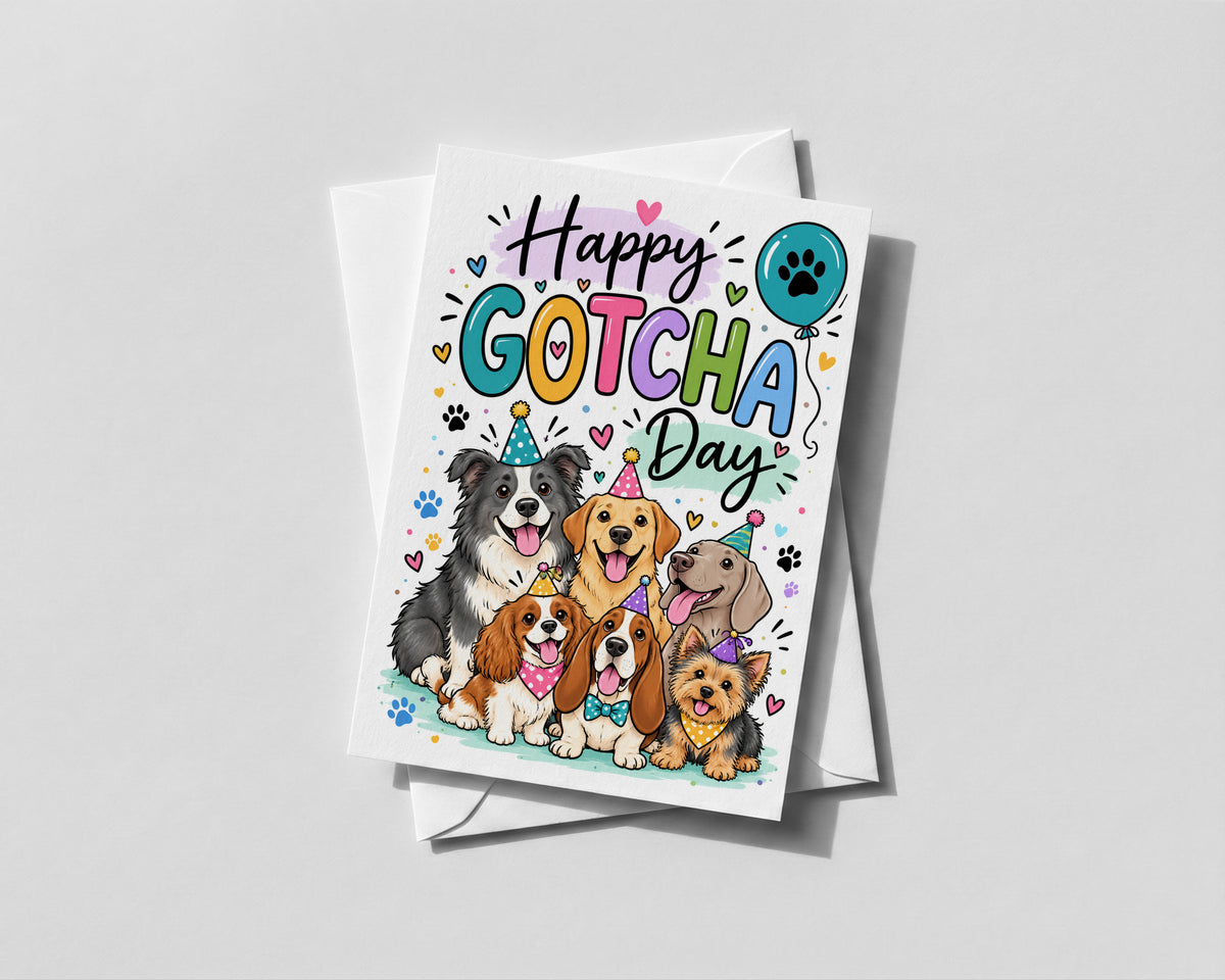 Happy Gotcha Day Card Dog Adoption Anniversary Rescue Dog Pet Celebration Gift