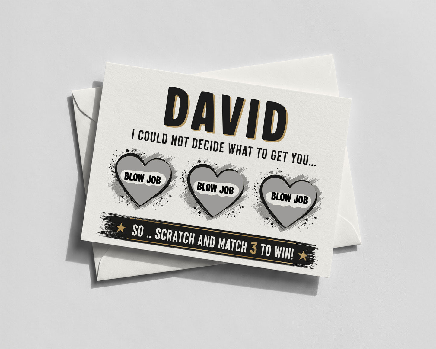 Personalised Naughty Scratch Off Card, Funny Birthday Card for Him, Boyfriend Husband Gift, Cheeky Adult Birthday Surprise