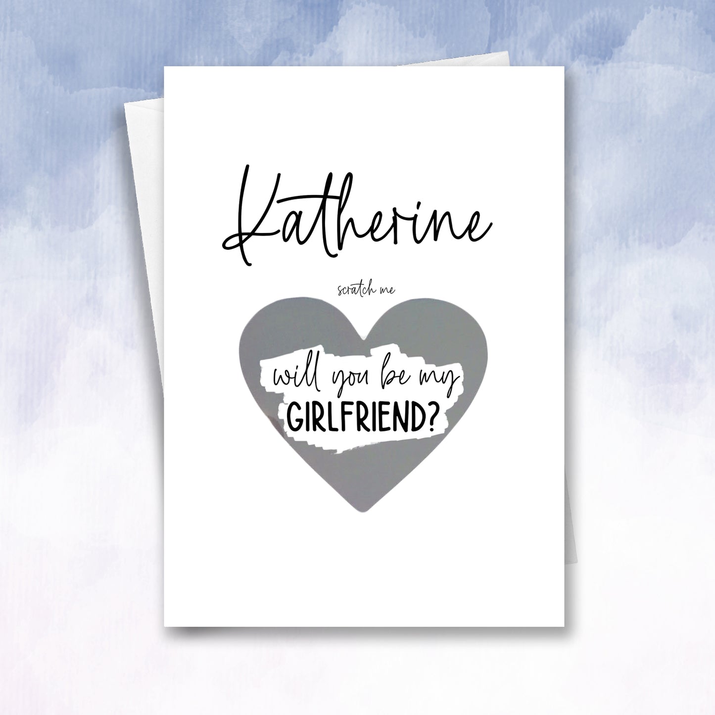 Personalised Will you be my Girlfriend, Boyfriend or Partner Scratch Card