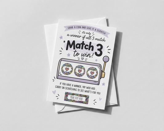 Personalised Match 3 Scratch Card Surprise Gift Reveal Birthday Holiday Experience