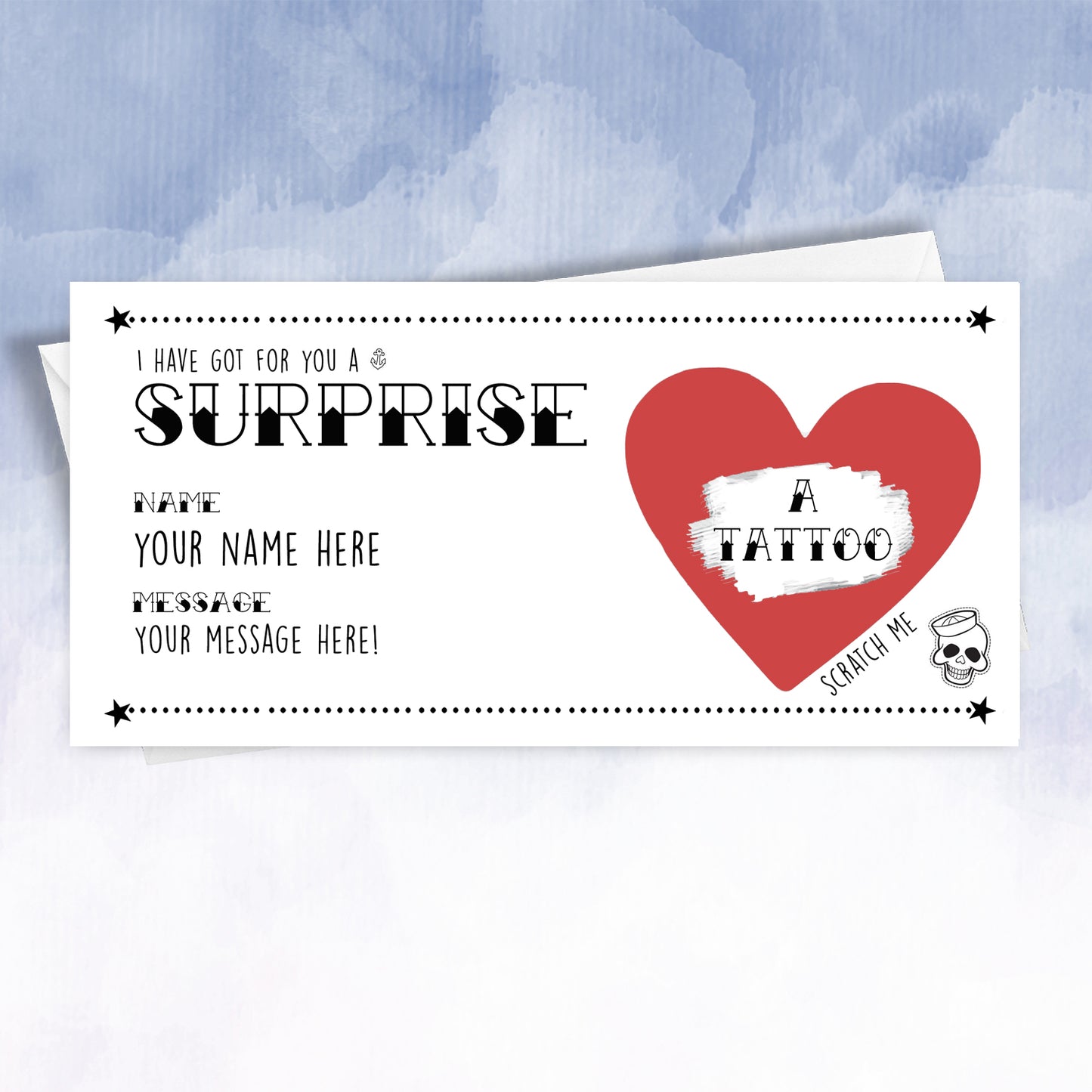 Surprise Tattoo Scratch gift Card