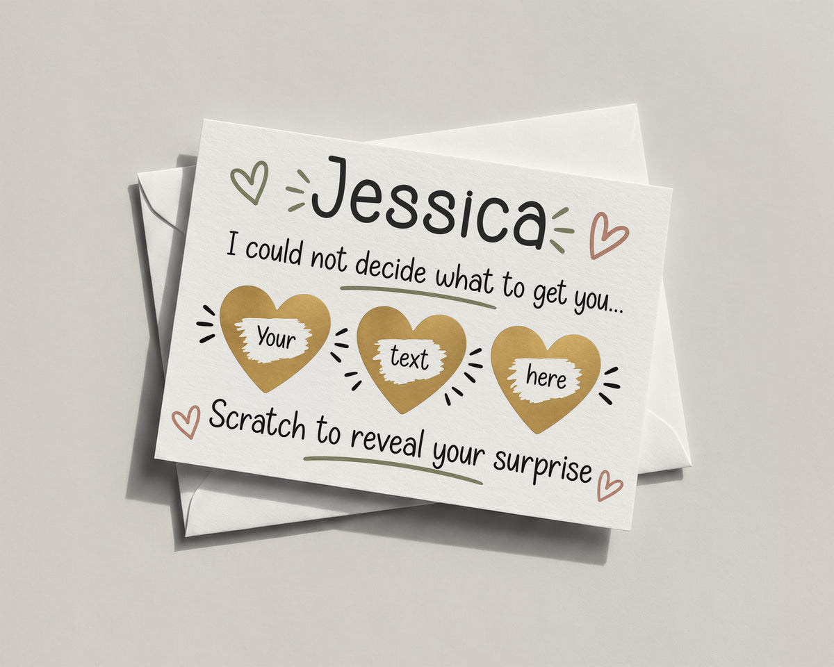 Personalised Scratch Off Surprise Card, Gift Reveal Card, Experience Holiday Ticket Reveal, Birthday Anniversary Surprise Gift