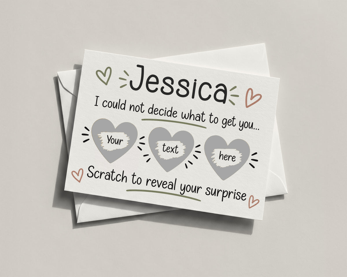 Personalised Scratch Off Surprise Card, Gift Reveal Card, Experience Holiday Ticket Reveal, Birthday Anniversary Surprise Gift