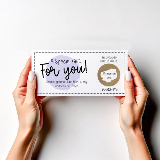 Personalised Scratch Off Gift Card – Surprise Reveal Voucher, Experience Announcement